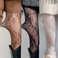 Harajuku Black White Brown Hollowed Out Lace Mesh Pantyhose Floral Rattan Bottomed Stockings Sexy Women Tights Fashion Hosiery