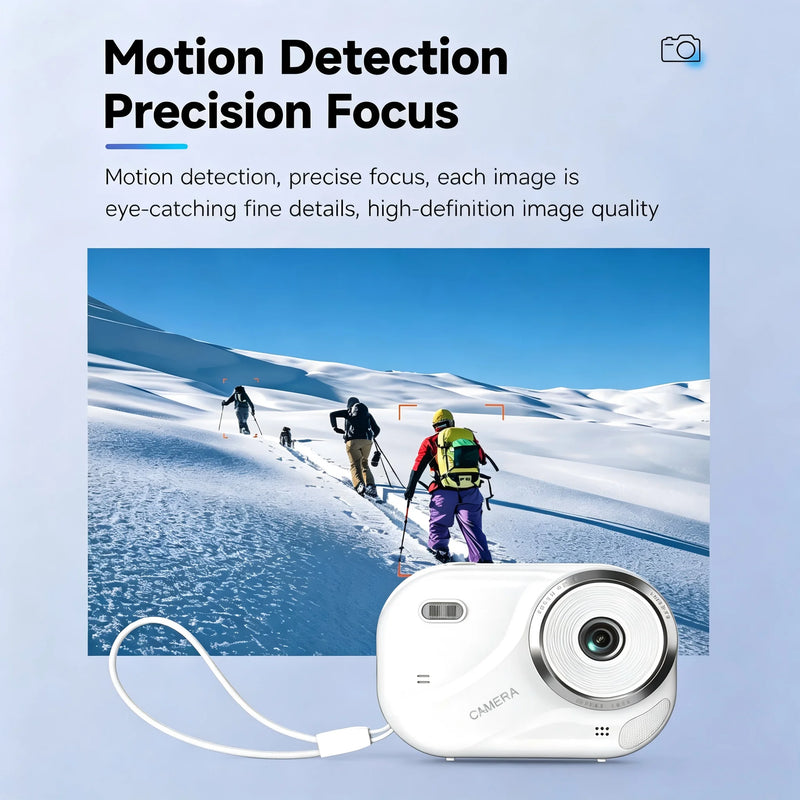 Digital Camera | Compact HD camera, 1080p photos and videos, pocket-sized travel camera, available in pink or white