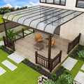 Outdoor Aluminium Carport Waterproof Polycarbonate Flat Roof Parking Garage Shed Sleek Metal Design Modern 2-Car Parking