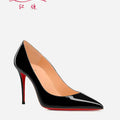 Black Women's Elegant High Heels Red Shiny Bottoms Luxury Brand Women Heels 2025 Trend Pointed Toe Sexy Party Pumps Shoes Women