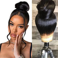 30 Inch Natural Black 360 Lace Front Straight Human Hair Wigs 360 HD Transparant Full Lace Glueless Wigs Human Hair Pre Plucked