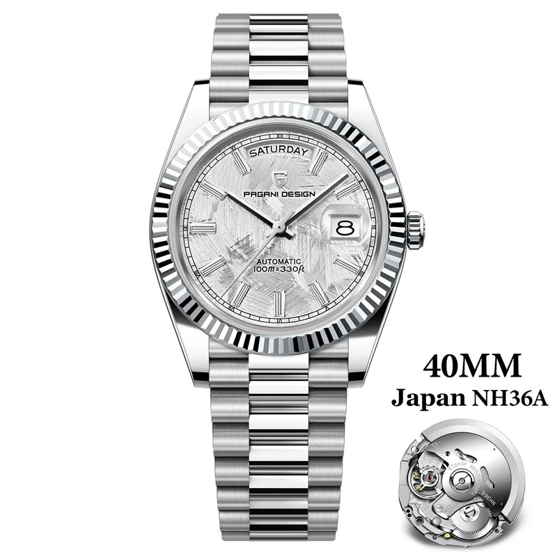 PAGANI DESIGN DD40 Gold White Date Week Luxury Automatic Watches Men TMI NH36A AR Sapphire crystal Mechanical Wristwatch For Men