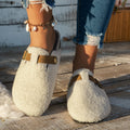 Classic Style Warm Teddy Fur Mule Clogs Woman Winter Lambswool Slide Sandals Ladies Brand Design Plush Birken Shoes