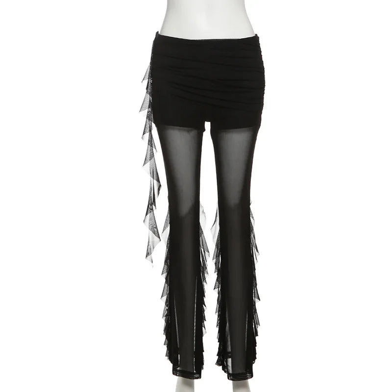 Sylcue Sexy See Through Long Pant Women High Waist - View 6 | SAMAG