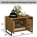 Modern Cat Box Enclosure Furniture Hidden Box with Scratch Pad Entryway Bench End Table Pet Bed for Cats