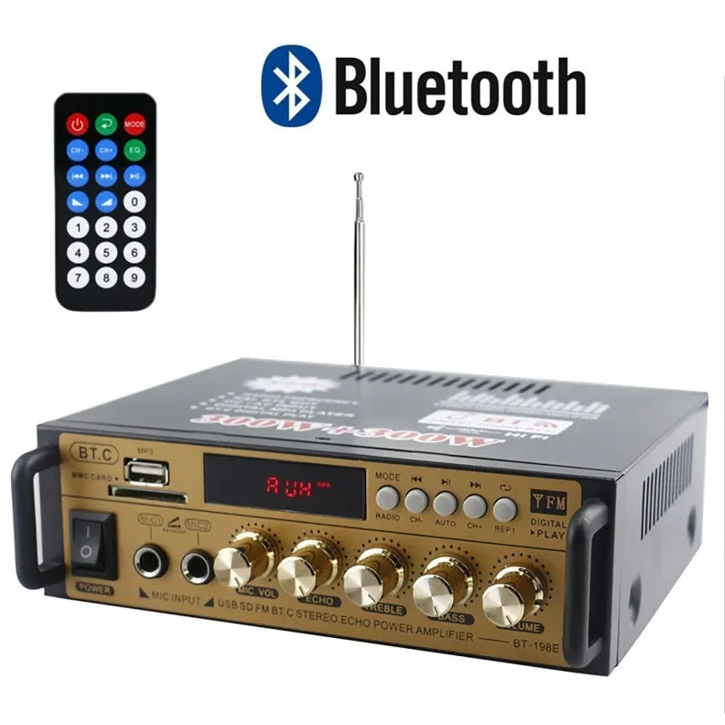 Home Theater Amplifiers Audio 220V Bass Audio Power Bluetooth Digital Amplifiers Hifi FM Auto Music Subwoofer Speakers