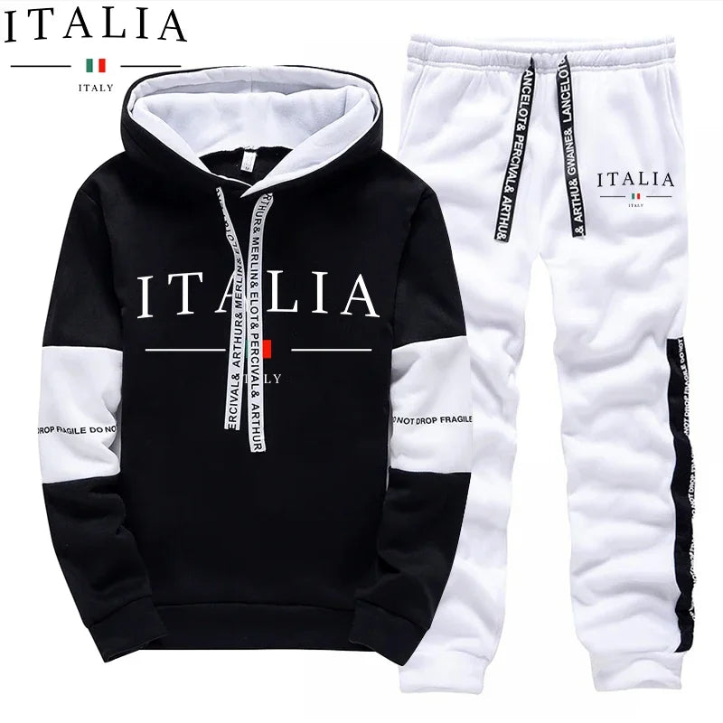Italy Fashion Hooded Sweatshirt and Sweatpants Autumn | SAMAG