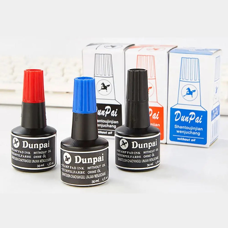 High Quality 30ML Stamp Pad Ink Red/Blue/Black Non-erasable Marker Pen Ink Quick-drying Stamp Paste Ink