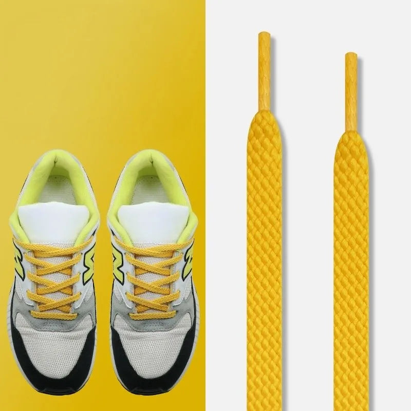 Flat Shoelaces Solid Neutral Color Replacement Shoe Strings Suitable for Sneakers Dad Shoes