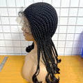 Full Lace Cornrow Braided Wig with Wavy Ends 18in Synthetic Braided Lace Wig with Baby Hair Knotless Braids Wigs for Black Women
