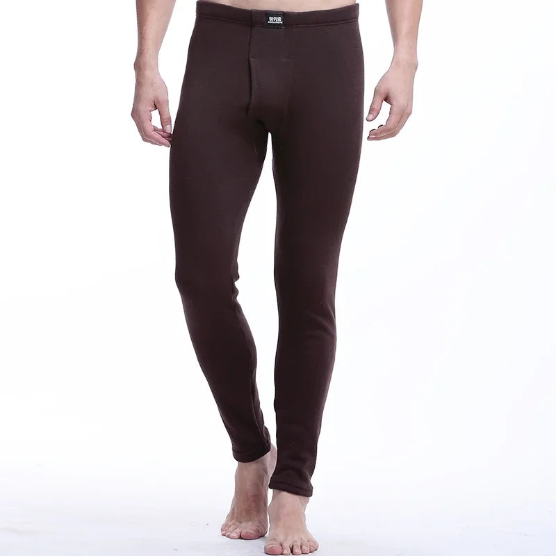 Modal autumn and winter men's fleece thickened slim-fitting cotton pants youth single-piece leggings, long johns, thermal pants