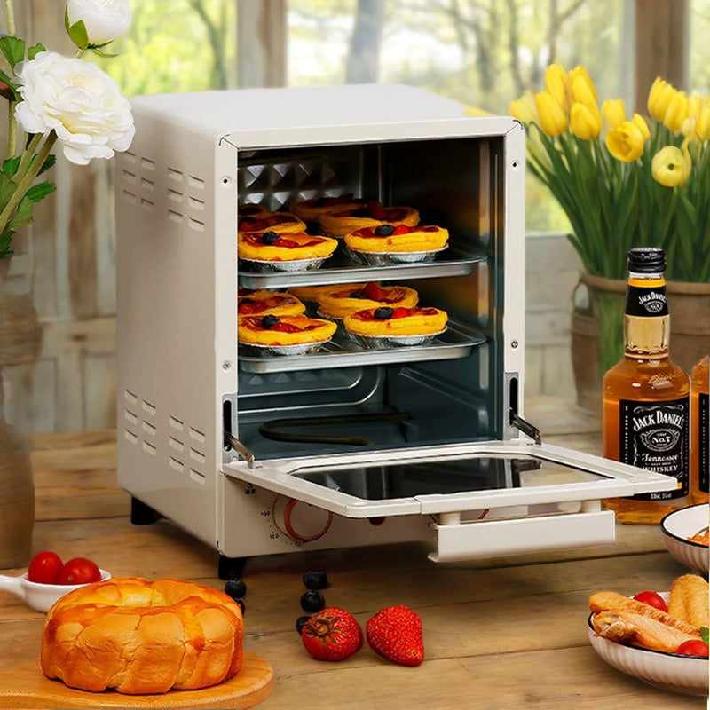 12L Mini Vertical Electric Oven with Three Layers Cutebaking Position Multifunctional Explosion-Proof Safe for Home Use