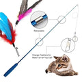 Durable 3-section Cat Teaser Wands Interactive Funny Telescopic Fishing Pole Stick Teaser Cat Accesorios