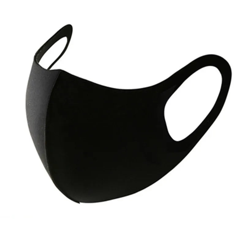 Black Face Mask Unisex Winter Warm Thickening Half Face Mouth Mask Cotton Cartoon Pattern Anti-Dust Anti- Respirator Kpop Mask