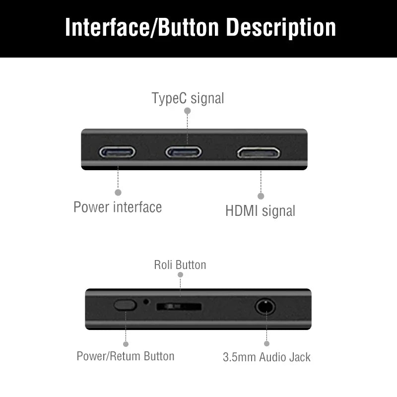 14 Inch Portable Touch Monitor Non-touch optional 16:10 400cd/m2 Gaming Computer Expand Display For XBox PS4/5 Switch Loptop