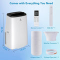 Portable Air Conditioners, 15000 BTU Air Conditioner for 850 Sq. Ft, Dehumidifying & Fan, Quiet Operation and Easy Mobility, Remote Control for Home & Office, Black Top