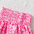 Summer two - piece children's pink off shoulder top+floral - View 5 | SAMAG