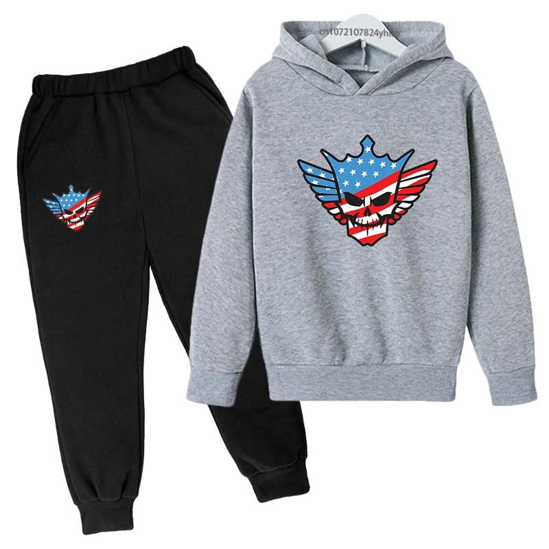 Kids Autumn Spring Fashion Cody WWE Pullover Hoodie+Pants | SAMAG