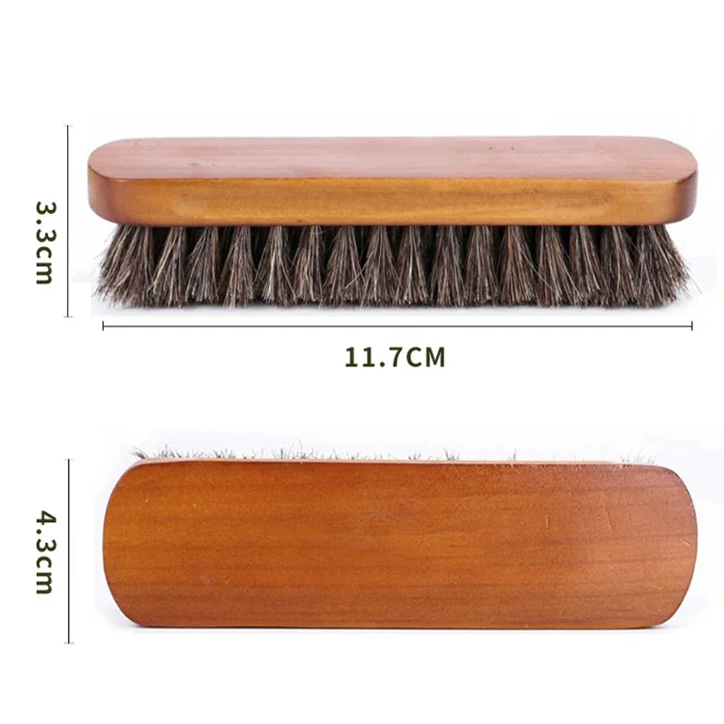 1Pc Handle Dashboard Details Polishing And Cleaning Brush Horse Hair Wood Brush Leather Shoe Care And Cleaning Shoe Brush.