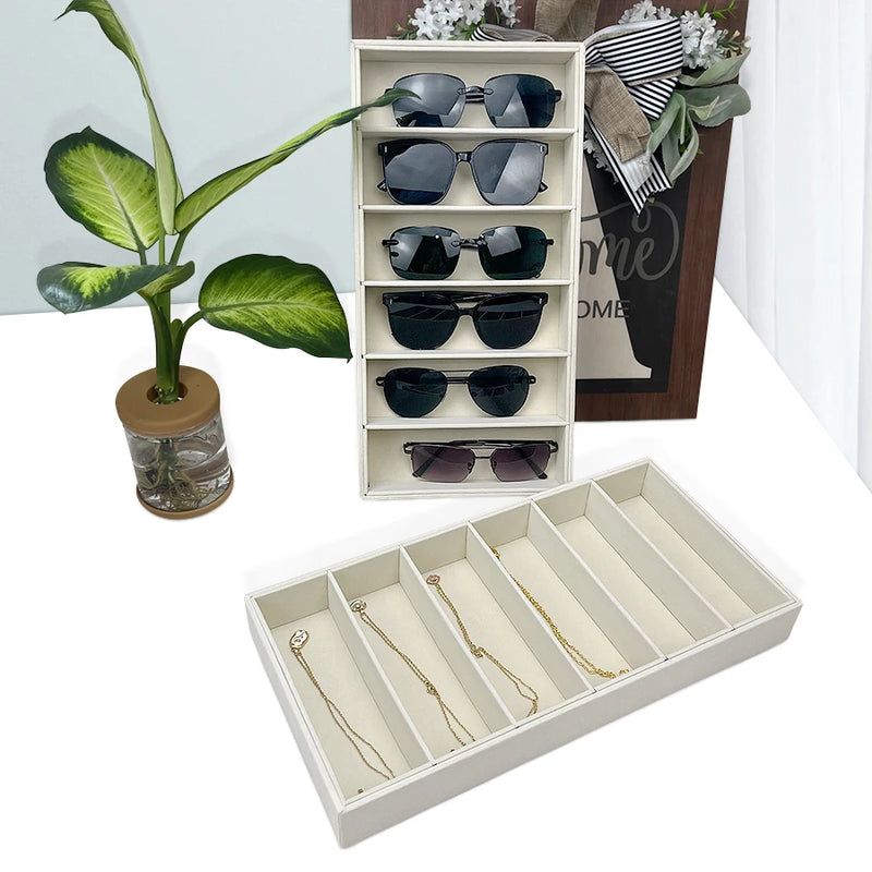Glasses Box - Multi-Patterned Fabric Eyewear Jewelry Storage Box - Sunglasses Display Stand