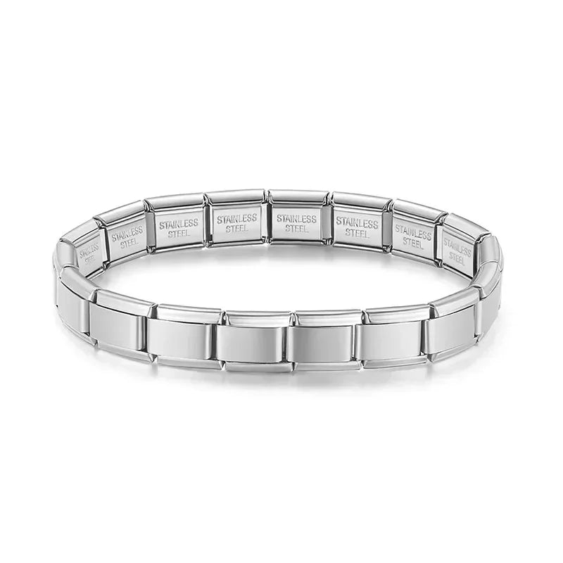 Hapiship Women's Jewelry DIY 9mm Width Itanlian Elastic Charm Bracelet Fashion Stainless Steel Bangle ST - Visuel 11 | SAMAG