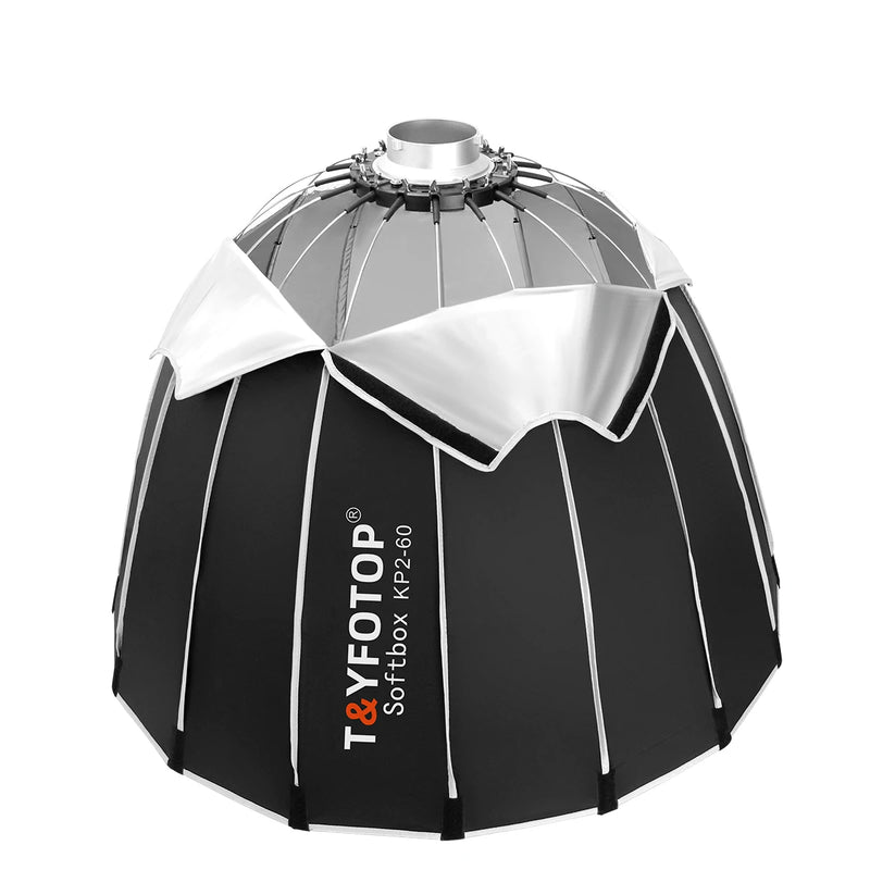 T&YFOTOP Hexadecagon Collapsible Softbox 60cm 70cm  Quickly Release Parabolic Deep Softbox for Bowens Elincrhom Profoto Mount