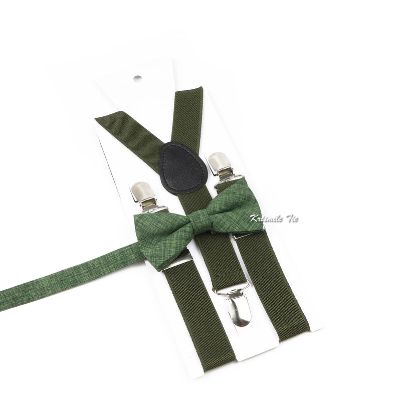 Fashion Men Kids Turquoise Green Suspender Bowtie Sets Elastic Solid Color Y - back Straps Butterfly - Visuel 11 | SAMAG