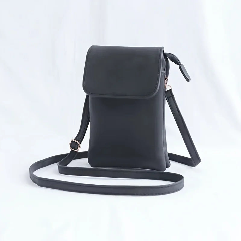 Simple Women's Shoulder Bag With 3-Layer Zipper Soft Leather Crossbody bag Mini Small Bag Wallet With Multiple Compartments Larg