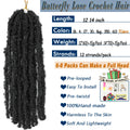 Short Butterfly Locs Crochet Hair Black Crochet Bob Hair 14”12” Light Weight Messy Distressed Butterfly Faux Locs Crochet Braids