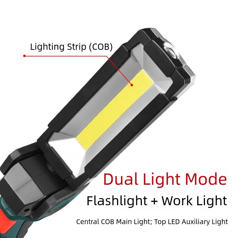 Portable COB LED  Work Light Car Garage Mechanic Lamp USB Rechargeable Lnspection Lamp Torch Car Emergency Flashing Light