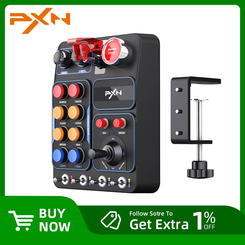 PXN CB1 Simulator Race Central Control Box Multifunctional Keys Control Box RGB For EURO Truck Simulator Racing Game Custom PC