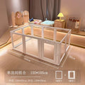 Clear Acrylic Dog Crate Playpen Easy Assemble Transparent Pet Pen Heavy-duty Plastic Puppy Fence with Wheels for Bunny Cat