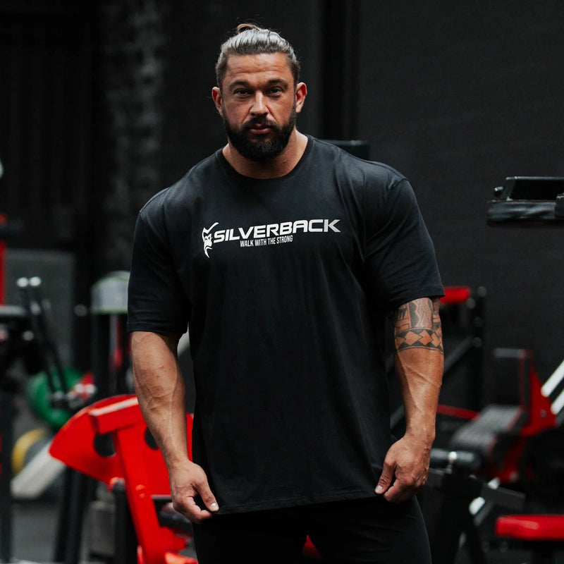 STRENGTH CLUB Oversized Loose Running T-Shirts Mens Gym Fitness Sports Half Sleeve T Shirt Training Bodybuilding Clothing Tee