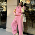 Women's Fashion Cotton Sport Tracksuit With Casual Pant Stripes Zipper Hoodies Cardigan High Waist Trouser 2 Piece Autumn Outfit