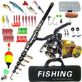 Telescopic Fishing Rod Reel Combo Full Set Portable Long Cast Realistic Soft Baits Minnow Lures Hooks Line For Freshwater Saltwa