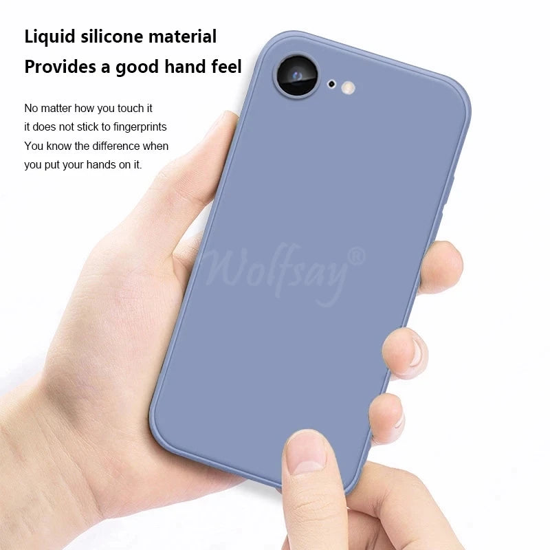 For iPhone 16e Case Liquid Silicone Plain Rubber Funda Phone Protector Case For iPhone 17e Cover For iPhone 17 E 16 E SE 4 Case