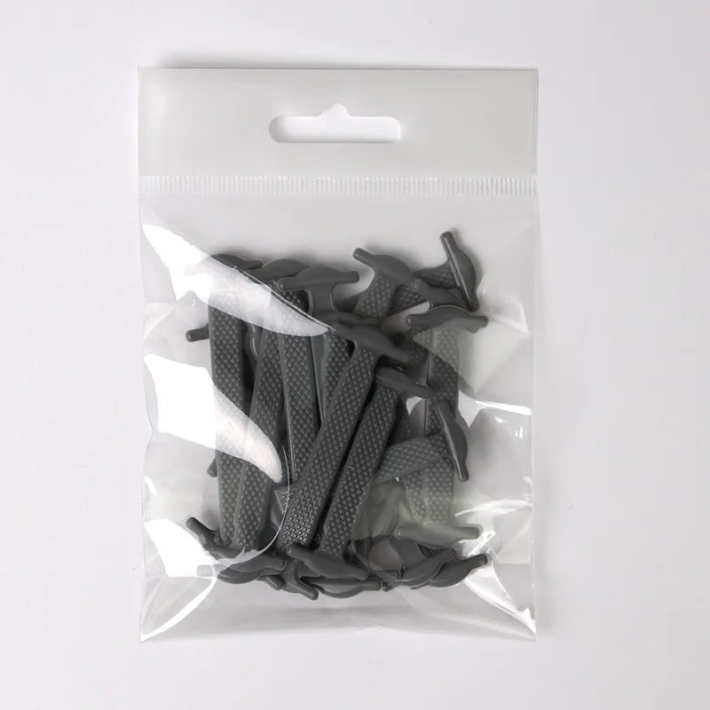 New Silicone Shoe Laces Elastic No Tie Shoelaces 16 PCS for Sneakers Quick Put on And Take Off Safety Lazy Shoe Lace Accessories