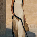 2026 New European American Women's Two-Piece Set: Solid Sleeveless Blouse with High Waist Pants, Elegant Casual Matching Outfit