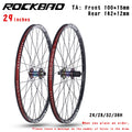 ROCKBAO Mountain Bike Wheelset 24/26/27.5/29 Inches Disc Brake Aluminum Alloy 4Bearings 7-12Speed Thru Axle MTB Bicycle Wheel