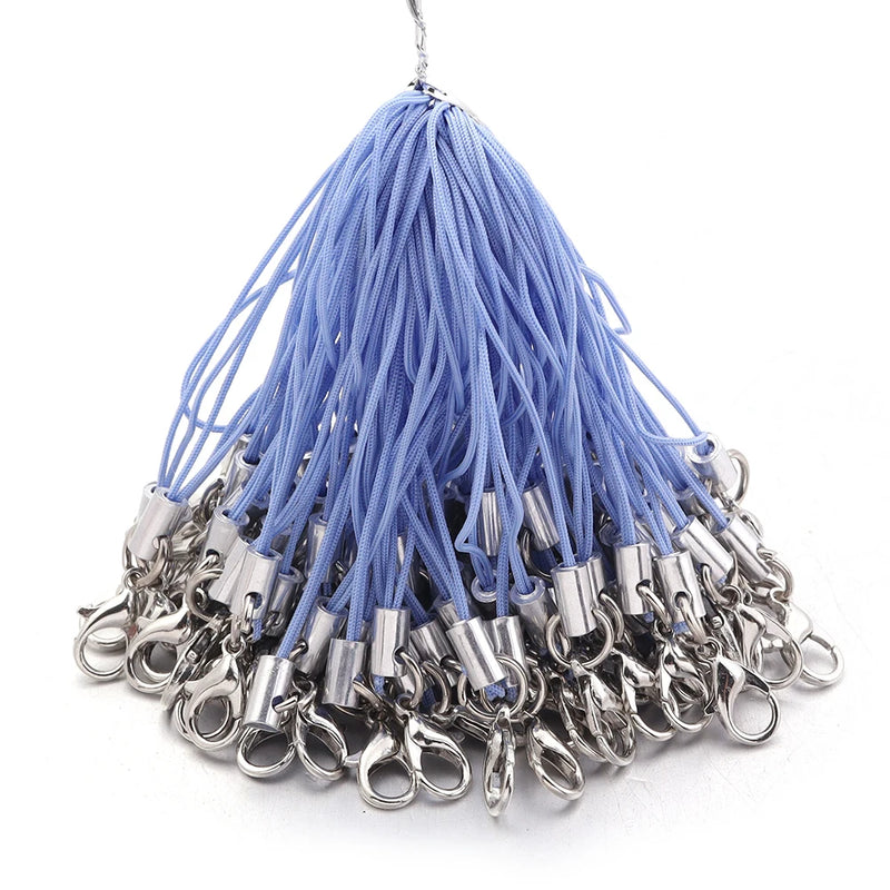 20/100PCS Strap Charm Cord Lanyard Lariat Strap Cords Lobster Clasp Rope Keychains Hooks Mobile Set Charms Jewelry Accessories
