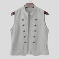 INCERUN Men Vests Striped Stand Collar Sleeveless Open Stitch Male Waistcoats Streetwear 2026 Fashion Casual Crop Vests For Man