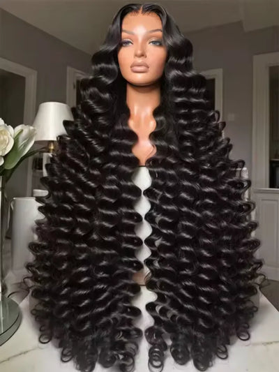 Loose Deep 13x6 Lace Front Human Hair Wig 30 40 Inches Brazilian Water Deep Wave 13x4 HD Lace Frontal Wig Curly Wigs For Women