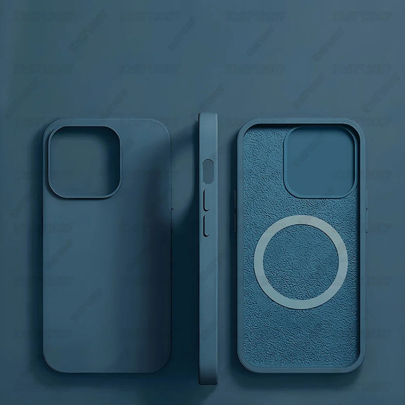 Magnetic Original Liquid Silicone Shockproof Case For iPhone 16 15 14 13 12 11 Pro Max 16 Plus For Magsafe Wireless Charge Cover
