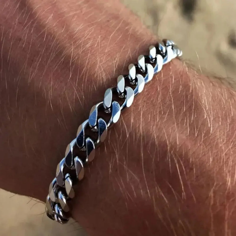 3 5 7mm Width New Trendy Cuban Chain Men Bracelet Classic Stainless Steel Chain Bracelet For Men Women Jewelry Party Gift