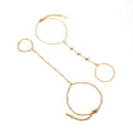 Fashion 18K Gold Plated Stainless Steel Zircon Ring Bracelet for Women Individualistic Daily Wear - Visuel 5 | SAMAG