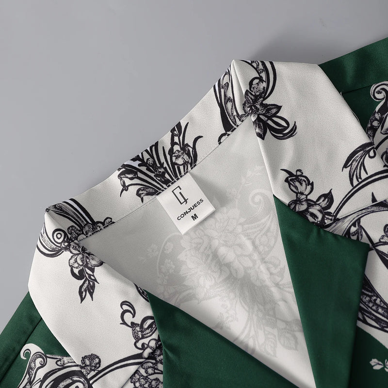 Men's Retro Baroque Floral Print Two-Piece Set | SAMAG
