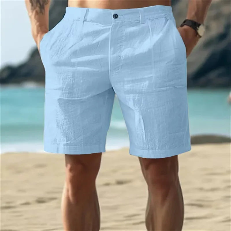 Men's Cotton Linen shorts Pants Male Summer Breathable | SAMAG