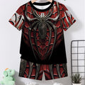 Boys Summer Outfit Spider Print Short Sleeve T-Shirt | SAMAG