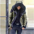 New Fashion Men's Coats Winter Jackets Fur Faux Leather European and American Coat Hooded Men Clothing