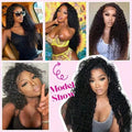 Deep Wave Lace Front Wigs Human Hair 250% Density 13x4 HD Transparent Deep Wave Frontal Wigs Human Hair With Baby Hair Natural Color Halloween Season